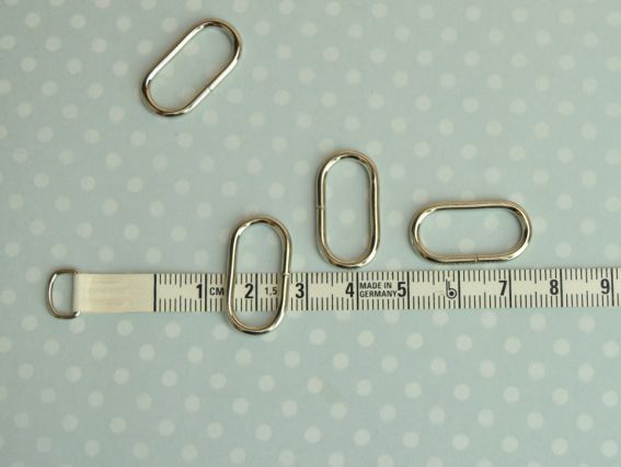 Металеві сумкові овальні Півкільця , 25*12 см, колір платина, 4 шт.