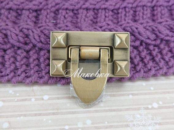 Замок для сумки прямокутний з язичком БРОНЗА Замок для сумки прямокутний з язичком БРОНЗА