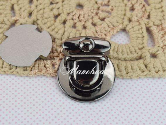 Замок портфельний Круглий ЧОРНИЙ, 38мм 1 шт Замок портфельний Круглий ЧОРНИЙ, 38мм 1 шт