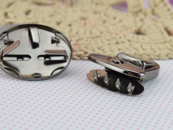 Сумочна застібка портфельна Кругла колір ЧОРНИЙ, розмір 35х30мм+38х38, 1 шт