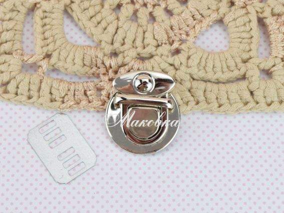 Замок портфельний Круглий Сталевий колір, 30мм 1 шт Замок портфельний Круглий Сталевий колір, 30мм 1 шт