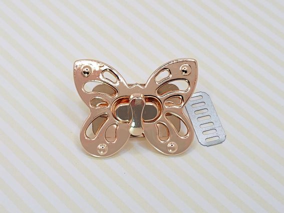 Сумочний замочок Твіст МЕТЕЛИК №2, світле золото, рорзмір 58х47мм 1 шт