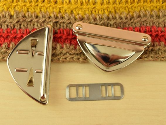 Сумочний замочок портфельний №4578 колір платина, розмір 60х30 мм і 60х35мм, 1 шт