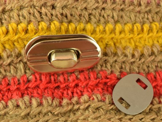 Сумочний замочок Твіст №4593 ПЛАТИНА овальний поворотний (Твіст) 35х18мм 1 шт