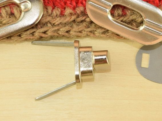 Сумочний замочок Твіст №4593 ПЛАТИНА овальний поворотний (Твіст) 35х18мм 1 шт