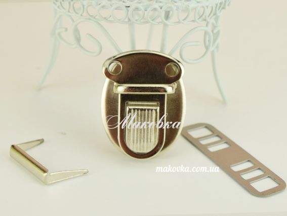 Замок портфельный №8456 ПЛАТИНА овал , 1 шт Замок портфельный №8456 ПЛАТИНА овал , 1 шт