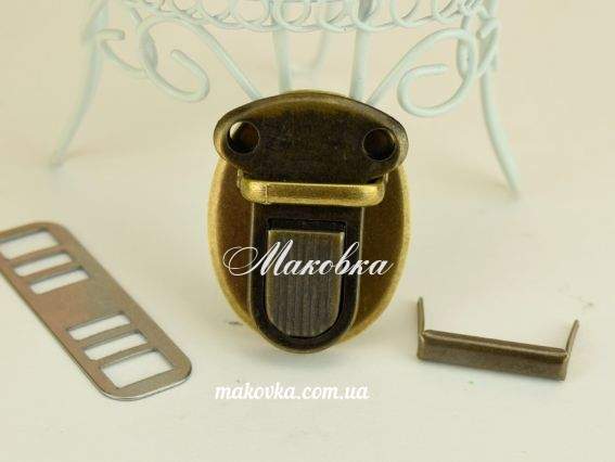 Замок портфельный №8456 Античная бронза , овал , 1 шт Замок портфельный №8456 Античная бронза , овал , 1 шт