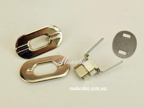 Замок для сумки №8459 ПЛАТИНА овальный поворотний (Твист) 1 шт Замок для сумки №8459 ПЛАТИНА овальный поворотний (Твист) 1 шт