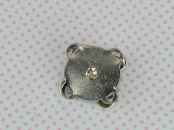 Сумочний замочок, застібка кнопка кругла магнітна, що пришивається для сумки, 18 мм колір платина