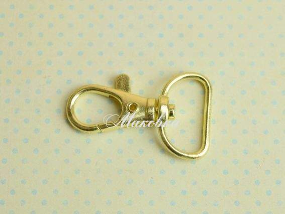 Застібка для сумки Лобстер (карабін) №4, розмір 25x40x5 мм, Світло Золотий, 1 шт Застібка для сумки Лобстер (карабін) №4, розмір 25x40x5 мм, Світло Золотий, 1 шт