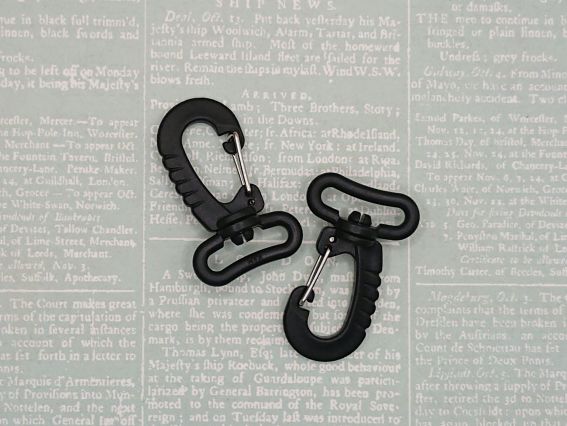 Лобстер застібка для сумки, рюкзака або брелока велика, Чорна пластикова 54*23 мм, 1 шт