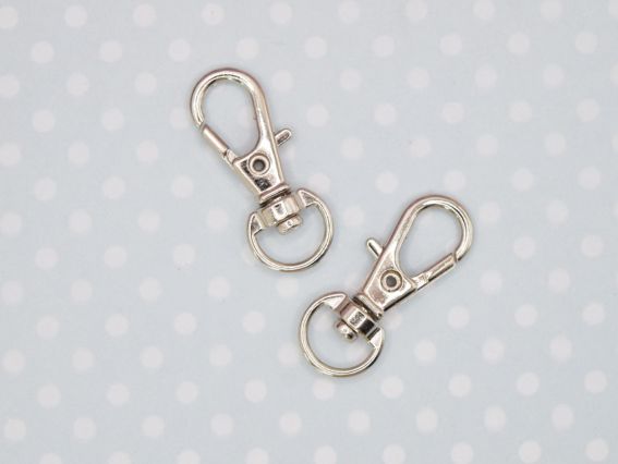 Застежка для сумки или брелока Лобстер (карабин) №6, Стальной, 1 шт