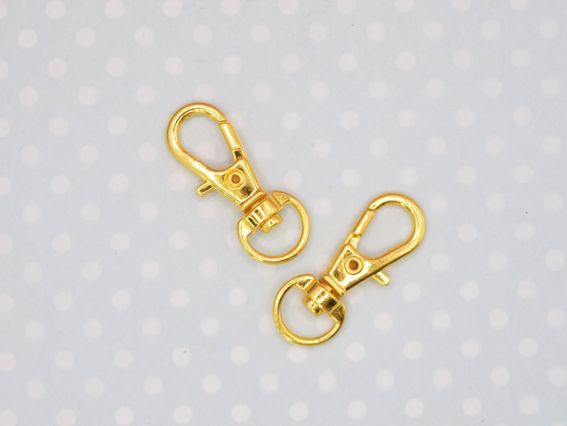 Застежка для сумки или брелока Лобстер (карабин) №6, Желтое золото, 1 шт