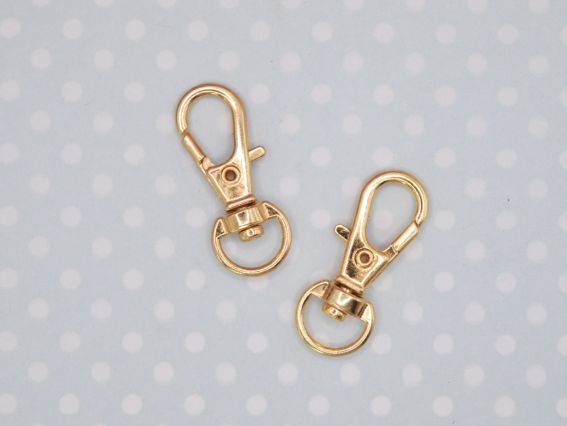 Застежка для сумки или брелока Лобстер (карабин) №6, Светлое золото, 1 шт