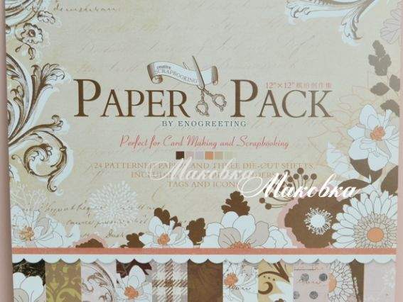 Альбом декоративной бумаги 12 дюймов, Элегантные цветы, Eno Greeting, 24+3 стр Альбом декоративной бумаги 12 дюймов, Элегантные цветы, Eno Greeting, 24+3 стр