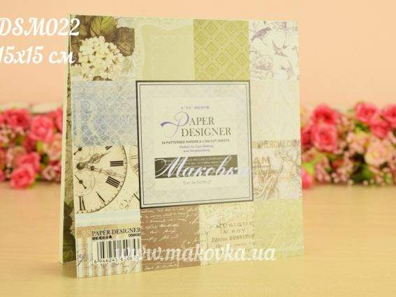 Альбом скрап бумаги DSM022 Eno Greeting 15х15 см, 2х12 л +2 л.теги Альбом скрап бумаги DSM022 Eno Greeting 15х15 см, 2х12 л +2 л.теги