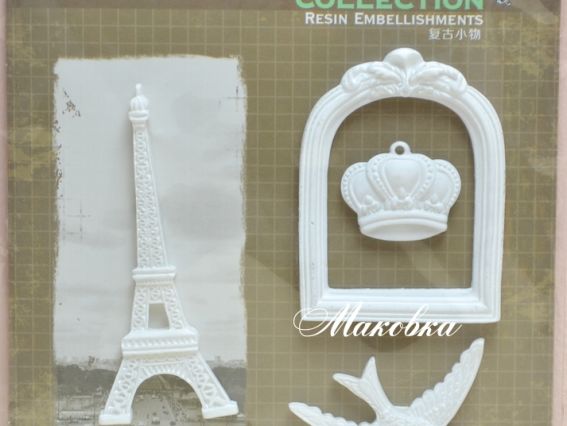 Набор объёмных украшений "Париж", 4 шт,  Eno Greeting 
