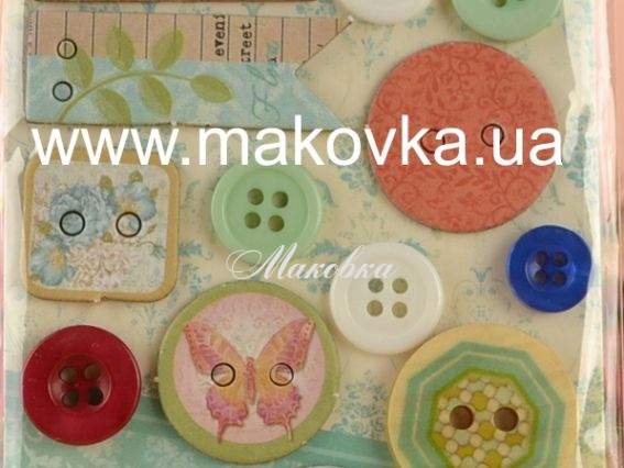 Набор самоклеющихся пуговичек Nature, ROSA Talent 21 шт/уп ассорти Набор самоклеющихся пуговичек Nature, ROSA Talent 21 шт/уп ассорти