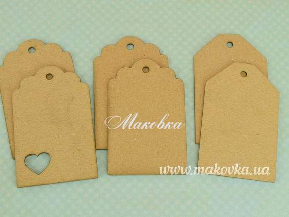 Теги, набор высечек 3 формы, 6 шт, ROSA Talent Теги, набор высечек 3 формы, 6 шт, ROSA Talent