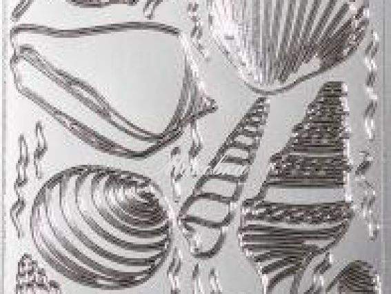 Контурные стикеры Черепашки (Ракушки), серебро SCB1502891, ScrapBerrys Контурные стикеры Черепашки (Ракушки), серебро SCB1502891, ScrapBerrys