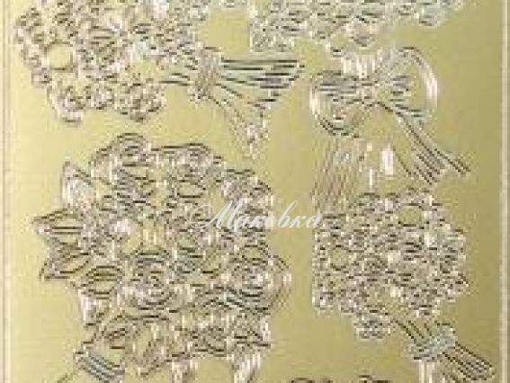 Контурные стикеры Букеты, золото SCB1503850, ScrapBerrys Контурные стикеры Букеты, золото SCB1503850, ScrapBerrys