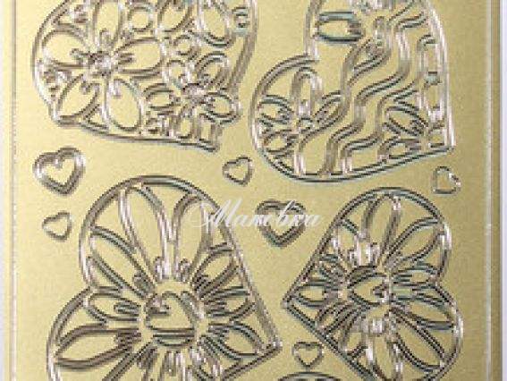 Контурные стикеры Сердце золото SCB1507020, ScrapBerrys Контурные стикеры Сердце золото SCB1507020, ScrapBerrys