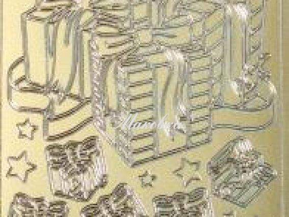 Контурные стикеры С Праздником, золото SCB1517240, ScrapBerrys