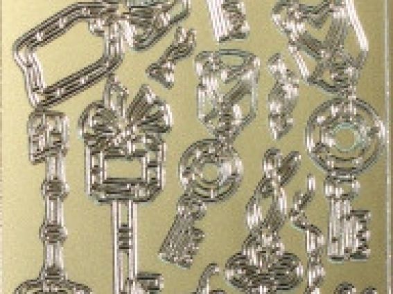 Контурные стикеры Ключики, золото SCB1522410, ScrapBerrys Контурные стикеры Ключики, золото SCB1522410, ScrapBerrys