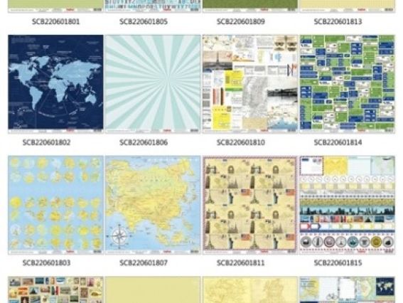 Набор дизайнерской бумаги Вокруг Света, 16 шт, 30,5х30,5 см Scrap Berrys SCB220601817 Набор дизайнерской бумаги Вокруг Света, 16 шт, 30,5х30,5 см Scrap Berrys SCB220601817