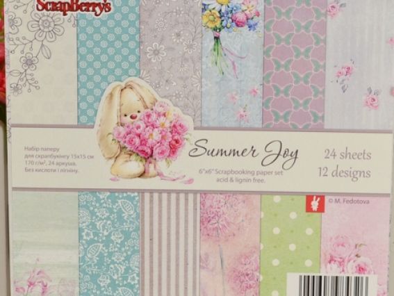 Набор скрап-бумаги Летняя радость. Зайка ми, 15х15 см, 24 л, Scrap Berrys SCB220605112G Набор скрап-бумаги Летняя радость. Зайка ми, 15х15 см, 24 л, Scrap Berrys SCB220605112G