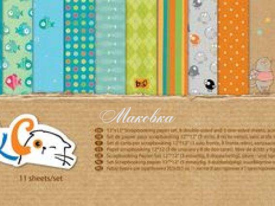 Набор дизайнерской бумаги Басик. 11 л, 30,5х30,5 см Scrap Berrys SCB220605200В Набор дизайнерской бумаги Басик. 11 л, 30,5х30,5 см Scrap Berrys SCB220605200В