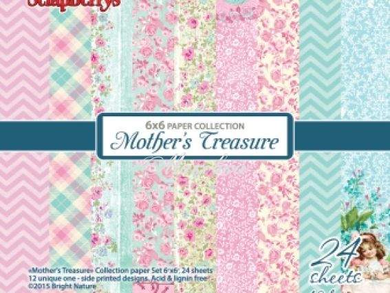 Набор дизайнерской бумаги Мамины сокровища, 24 л, 15х15 см Scrap Berrys SCB220607213 Набор дизайнерской бумаги Мамины сокровища, 24 л, 15х15 см Scrap Berrys SCB220607213