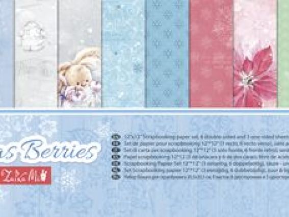 Набор дизайнерской бумаги Зайка Ми, Зимняя ягодка, 8 л,  Scrap Berrys SCB220607500 Набор дизайнерской бумаги Зайка Ми, Зимняя ягодка, 8 л,  Scrap Berrys SCB220607500