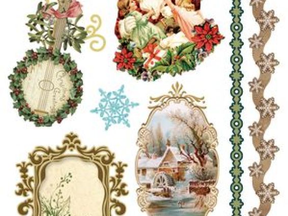 Набор новогодних натирок 12х20 см Зимняя сказка, Scrap Berrys SCB 22062034 Набор новогодних натирок 12х20 см Зимняя сказка, Scrap Berrys SCB 22062034