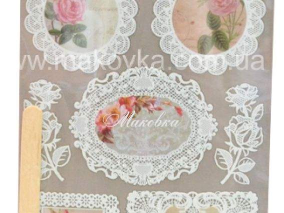 Набор натирок 12х20 см, Цветы и кружево №1, ScrapBerry's Набор натирок 12х20 см, Цветы и кружево №1, ScrapBerry's