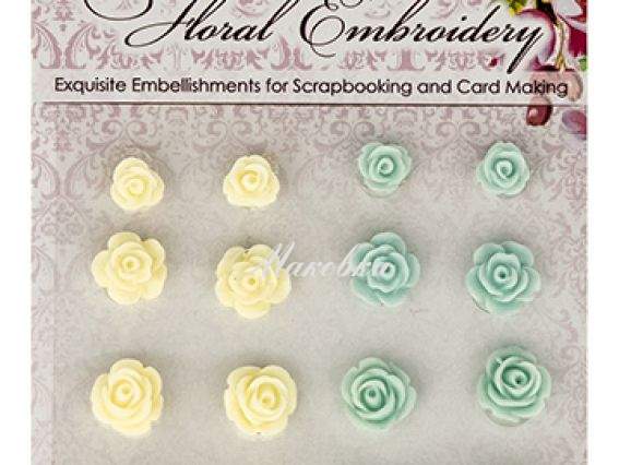 Набор объемных полимерных цветочков Цветочная вышивка-3, Scrap Berrys SCB25002023 Набор объемных полимерных цветочков Цветочная вышивка-3, Scrap Berrys SCB25002023