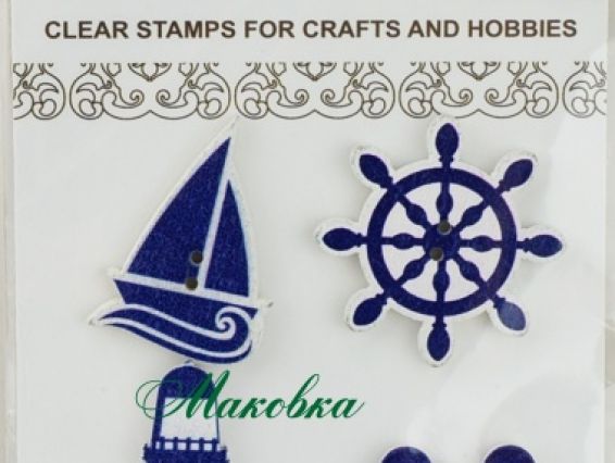 Пуговички для декорирования, набор №3 Море, дерево, 4 шт ScrapBerrys SCB340001079U Пуговички для декорирования, набор №3 Море, дерево, 4 шт ScrapBerrys SCB340001079U