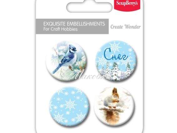 Набор фишек для декорирования Вкус зимы №2 Снег, ScrapBerrys SCB340001098 Набор фишек для декорирования Вкус зимы №2 Снег, ScrapBerrys SCB340001098