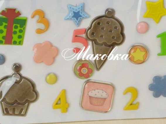 Набор декоративных брадсов С днем рождения, 18 шт, Scrap Berrys SCB340919