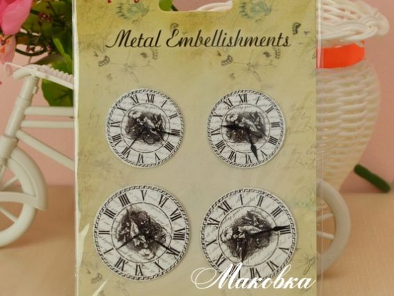 Набор часиков с белым циферблатом, 4 шт/уп, SCB341103 Scrap Berrys Набор часиков с белым циферблатом, 4 шт/уп, SCB341103 Scrap Berrys