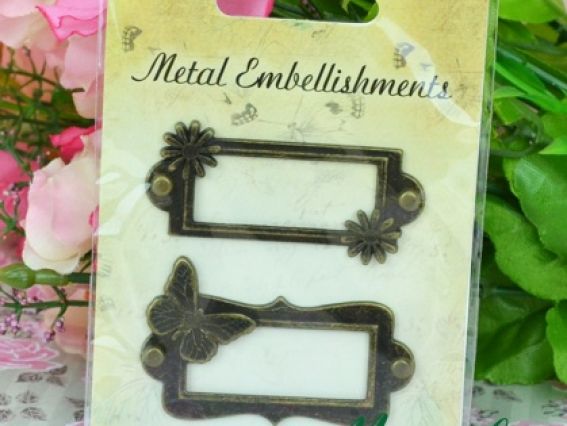 Набор рамочек Бабочка и ромашки, ScrapBerrys, SCB341117, античное золото Набор рамочек Бабочка и ромашки, ScrapBerrys, SCB341117, античное золото