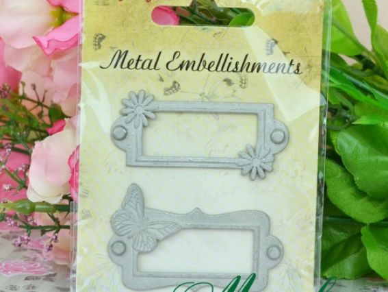 Набор рамочек Бабочка и ромашки, ScrapBerrys, SCB341118, матовое серебро Набор рамочек Бабочка и ромашки, ScrapBerrys, SCB341118, матовое серебро