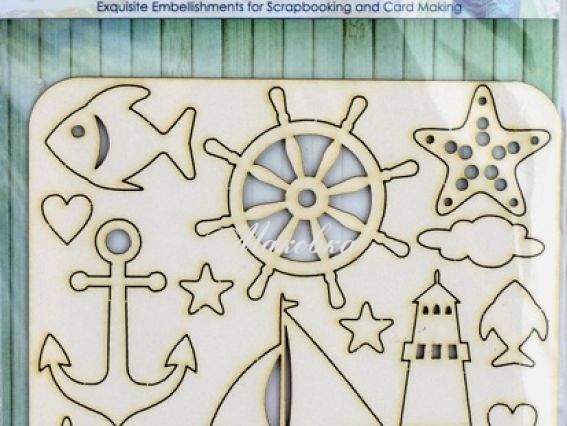 Набор вырубок из чипборда Серия Курортный роман №2 Море (10х10см), Scrap Berrys SCB62000105 Набор вырубок из чипборда Серия Курортный роман №2 Море (10х10см), Scrap Berrys SCB62000105