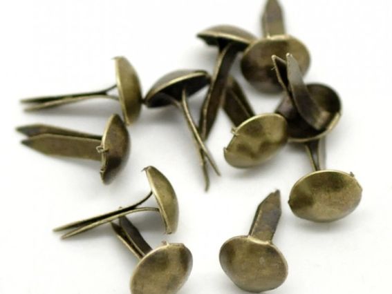 Брадс с круглой шляпкой 9х5 мм, бронзовый, 2 грамма Брадс с круглой шляпкой 9х5 мм, бронзовый, 2 грамма