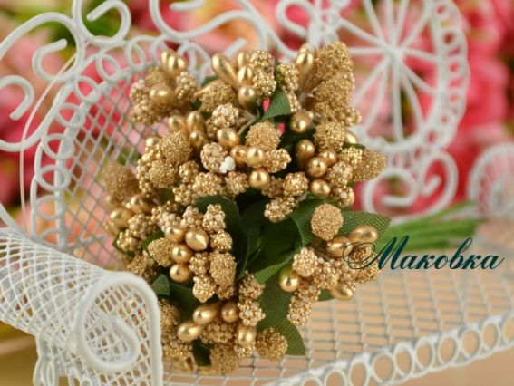 Букетик Різноцвіт (з різних елементів), , 12 шт/уп Золото Букетик Різноцвіт (з різних елементів), , 12 шт/уп Золото