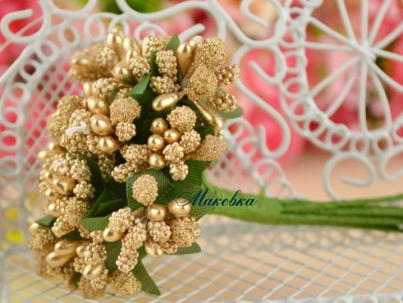 Букетик Різноцвіт (з різних елементів), , 12 шт/уп колір Золото