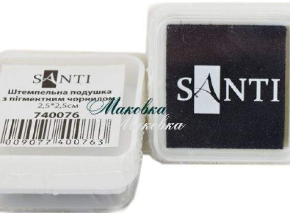 Штемпельная подушечка 2,5х2,5 см с пигментными чернилами ЧЕРНЫЕ, Santi  740076 Штемпельная подушечка 2,5х2,5 см с пигментными чернилами ЧЕРНЫЕ, Santi  740076