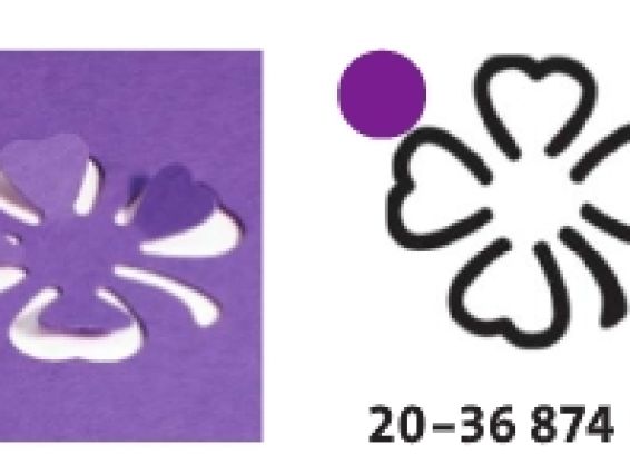 Фігурний дирокол 3D Квітка (клевер) 1,5см Heyda 