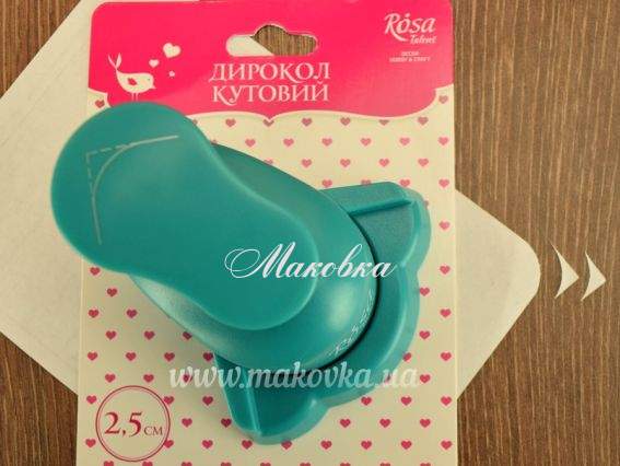 Дирокол кутовий Візерунок №10 зкруглення, розмір 2,5 см, ROSA Talent Дирокол кутовий Візерунок №10 зкруглення, розмір 2,5 см, ROSA Talent