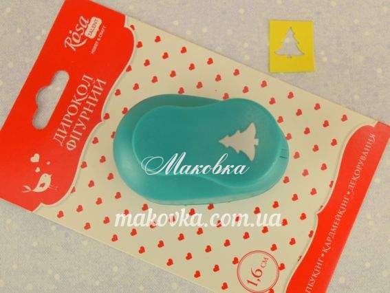 Дирокол (компостер) фігурний Ялинка, розмір 1,6 см, ROSA Talent Дирокол (компостер) фігурний Ялинка, розмір 1,6 см, ROSA Talent